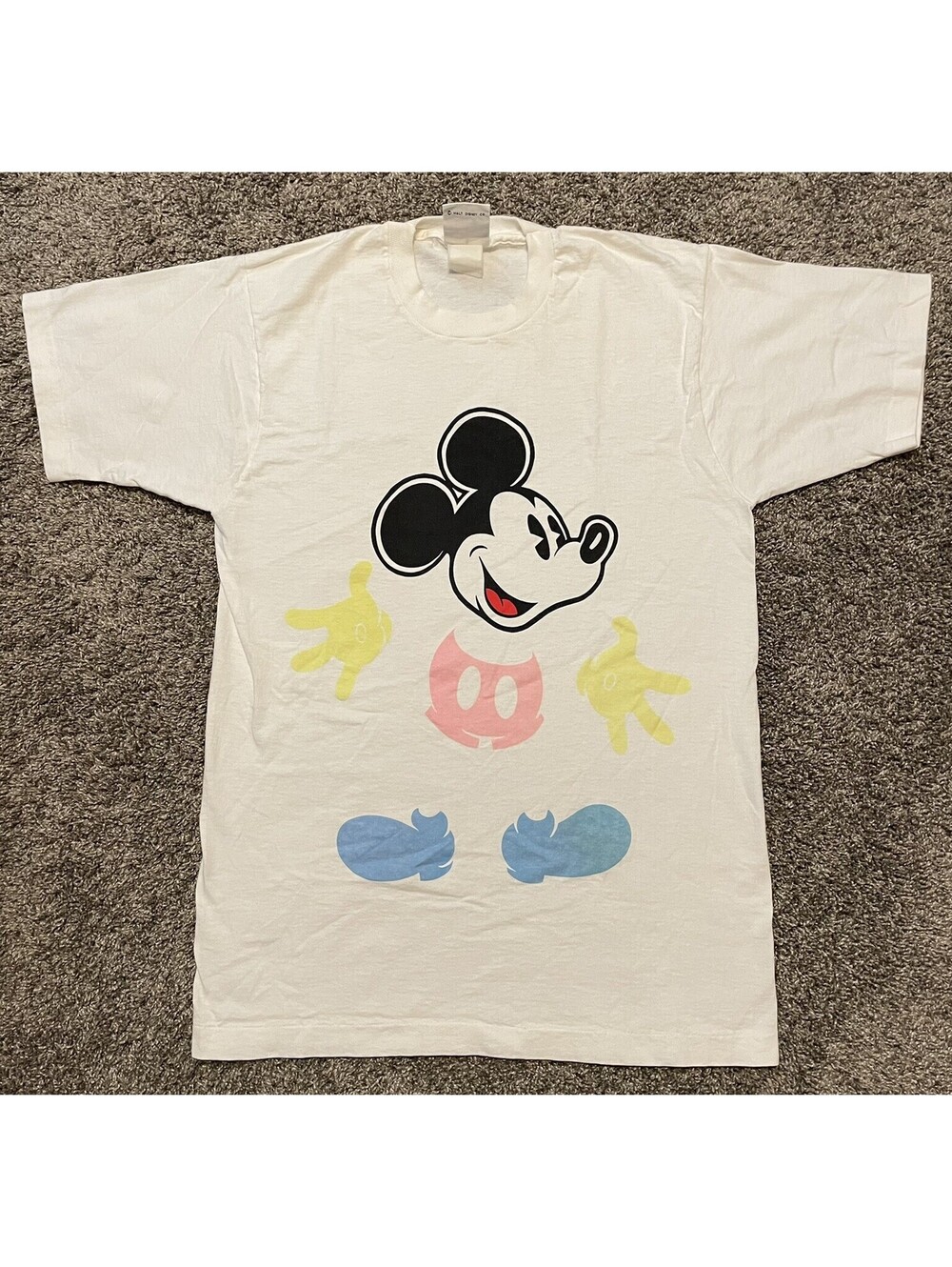 Vintage Disney  Mickey Mouse T-shirt Smiling Shirt, Mickey And Co White (Large?)